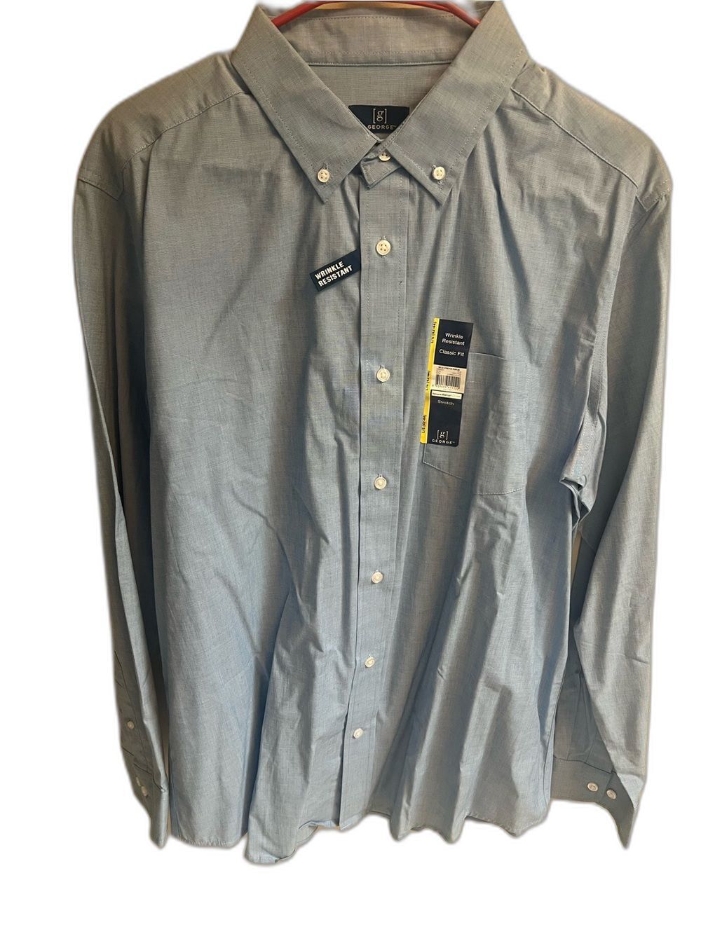 NWT George Light Blue Button-Down Dress Shirt